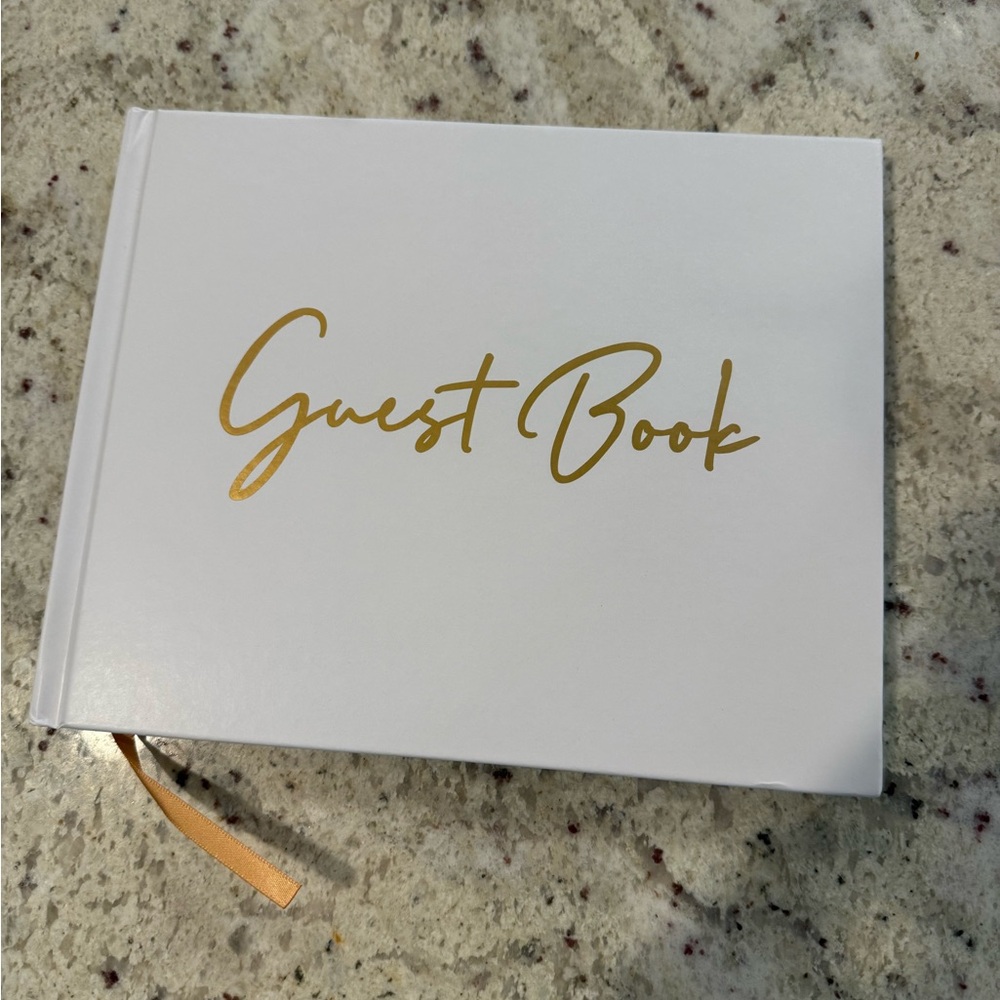 Guest Book in White with Gold Foil